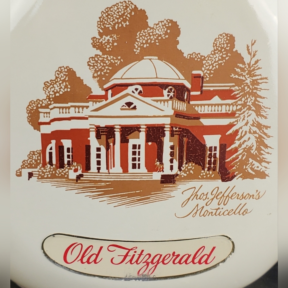 Old Fitzgerald VTG 1968 Thos Jefferson Monticello Flagship Decanter Tax Stamp